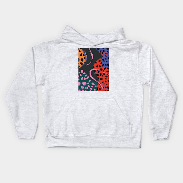 Colorful Retro Abstract Shapes 4 Kids Hoodie by Colorable